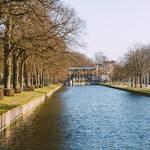 Esplanade de Lille en hiver, canal et allées arborées